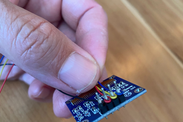 Wire Wrap Connections on OLED (Picture 1)